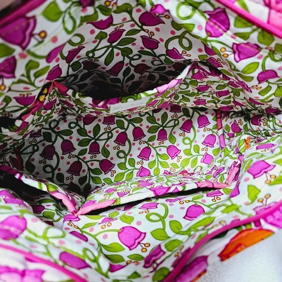 Vera Bradley 3pc tote, wallet & change purse pink floral - Picture 6 of 13